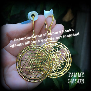 Sri Yantra earrings-Sri Chakra ear hangers