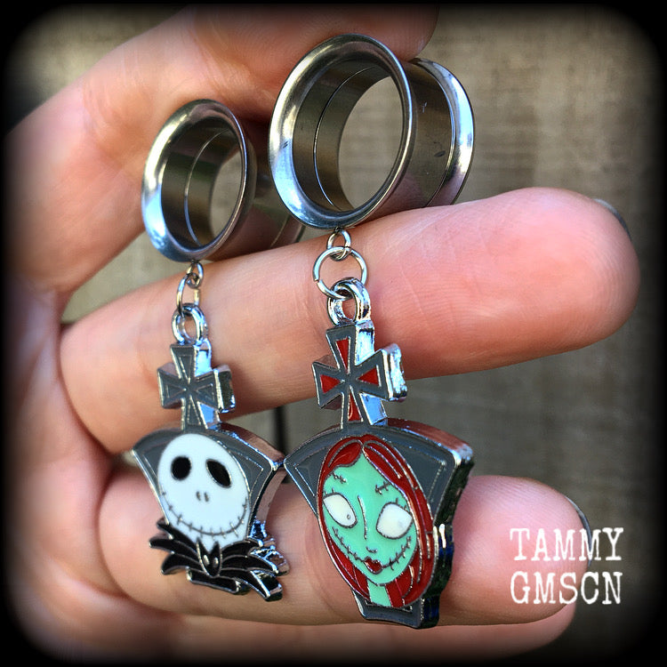 Jack and Sally NMBC tunnel earrings