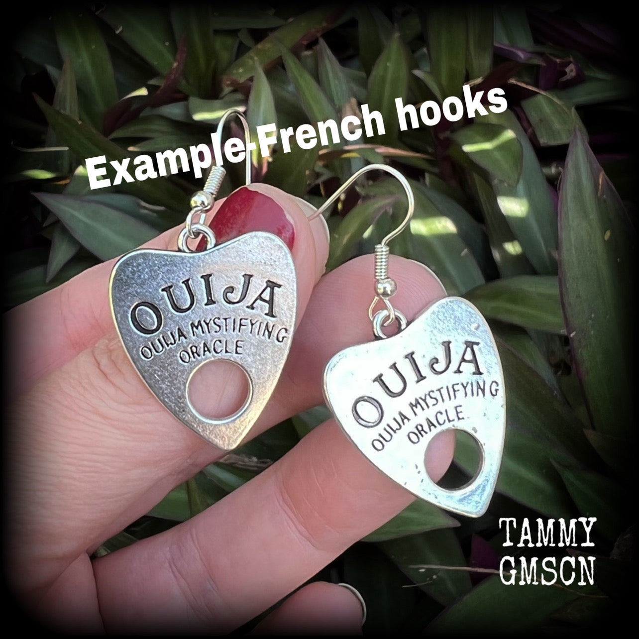 Ouija planchette earrings-Occult earrings