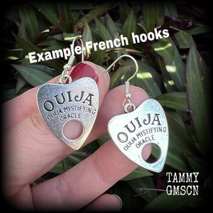 Ouija planchette earrings-Occult earrings