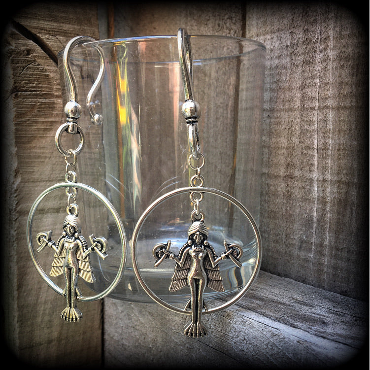 Goddess Lilith earrings-Occult ear hangers