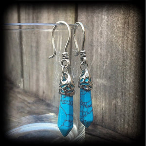 Turquoise earrings-Ear hangers