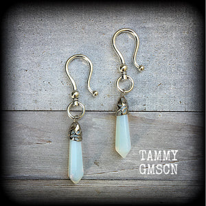 Opalite earrings-Gemstone ear hangers