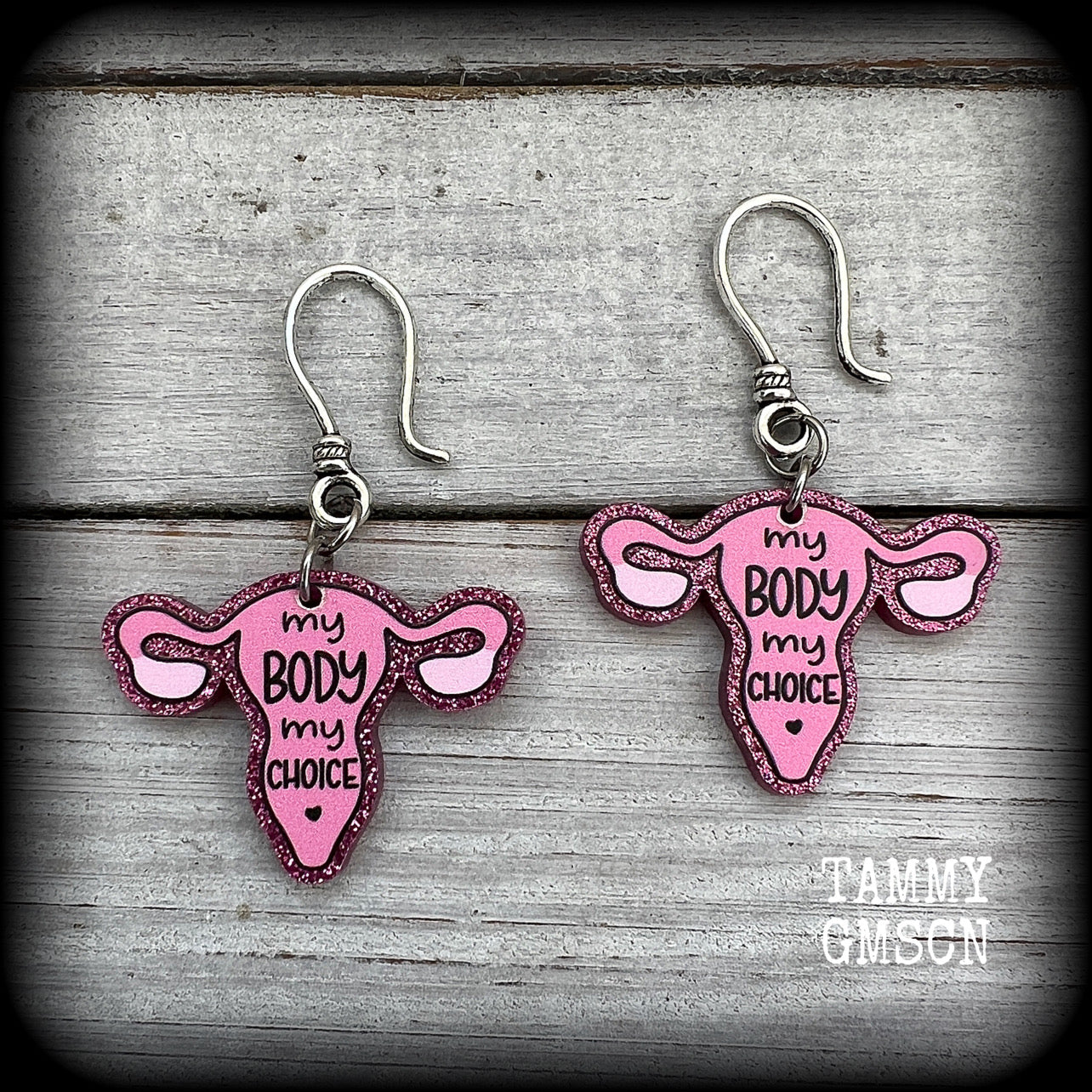 My body My choice earrings-Uterus earrings