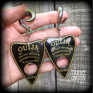 Ouija board planchette gauged earrings