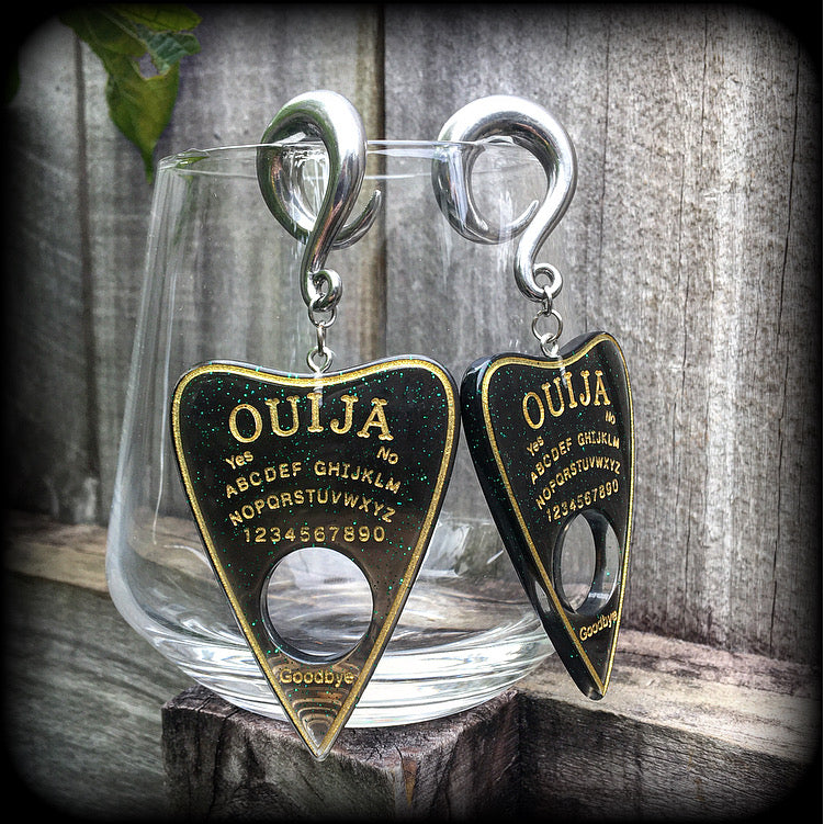 Ouija board planchette gauged earrings