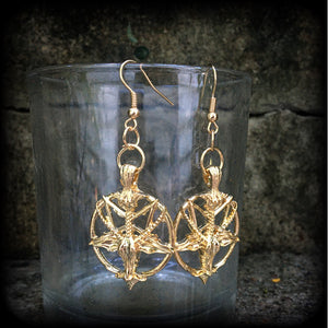 Baphomet earrings-Occult earrings