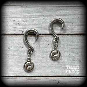 Yin Yang gauged earrings