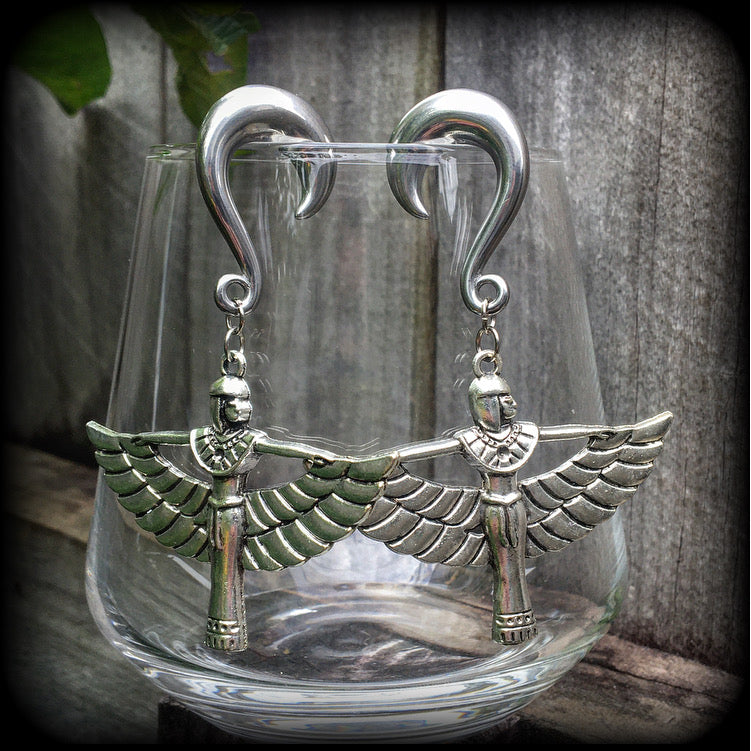 Isis gauged earrings-Egyptian earrings