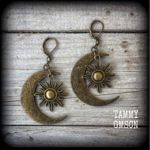 Sun and moon earrings