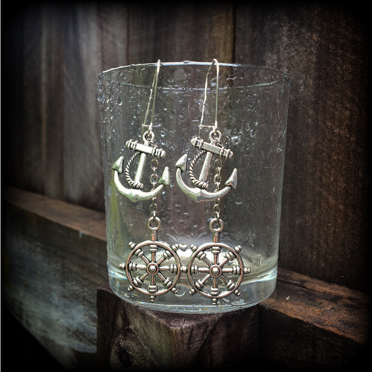 Anchor earrings-Nautical earrings