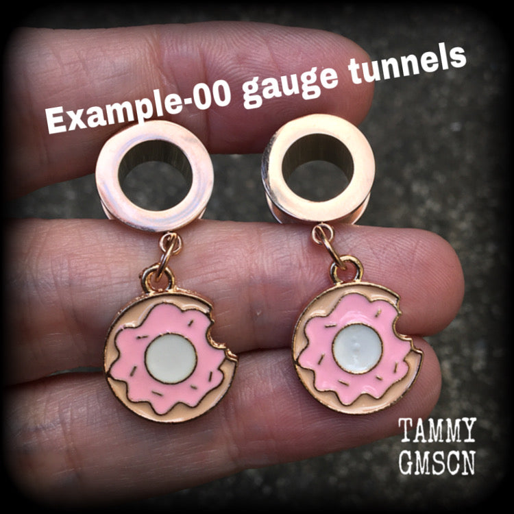 Iced donut tunnel earrings