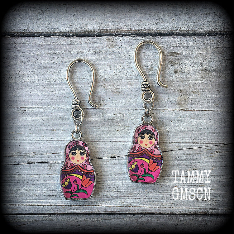 Babushka earrings-Russian doll earrings