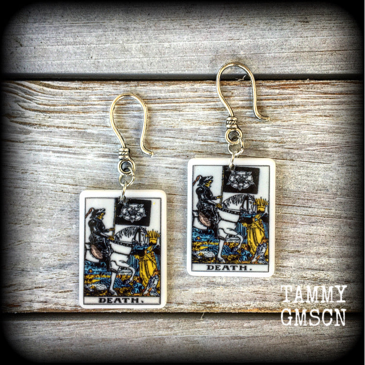 Tarot card earrings