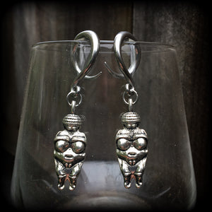 Venus of Willendorf gauged earrings