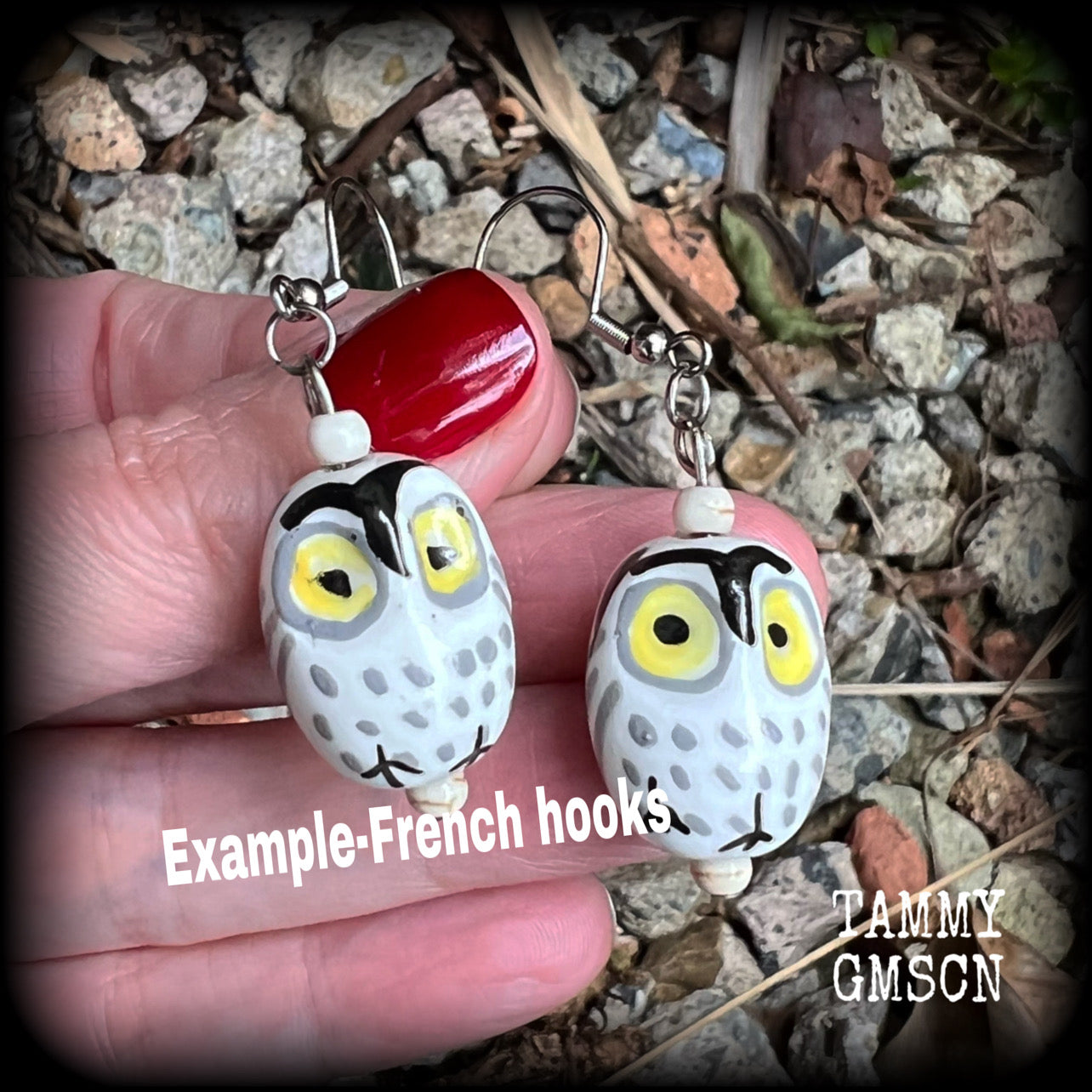 Ceramic owl earrings