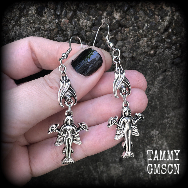 Lilith earrings-Bat earrings