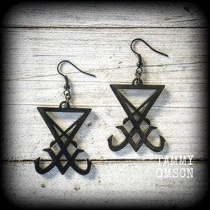 Sigil of Lucifer earrings-Occult jewelry