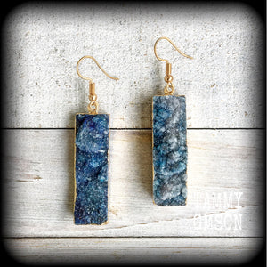 Druzy earrings-Crystal earrings