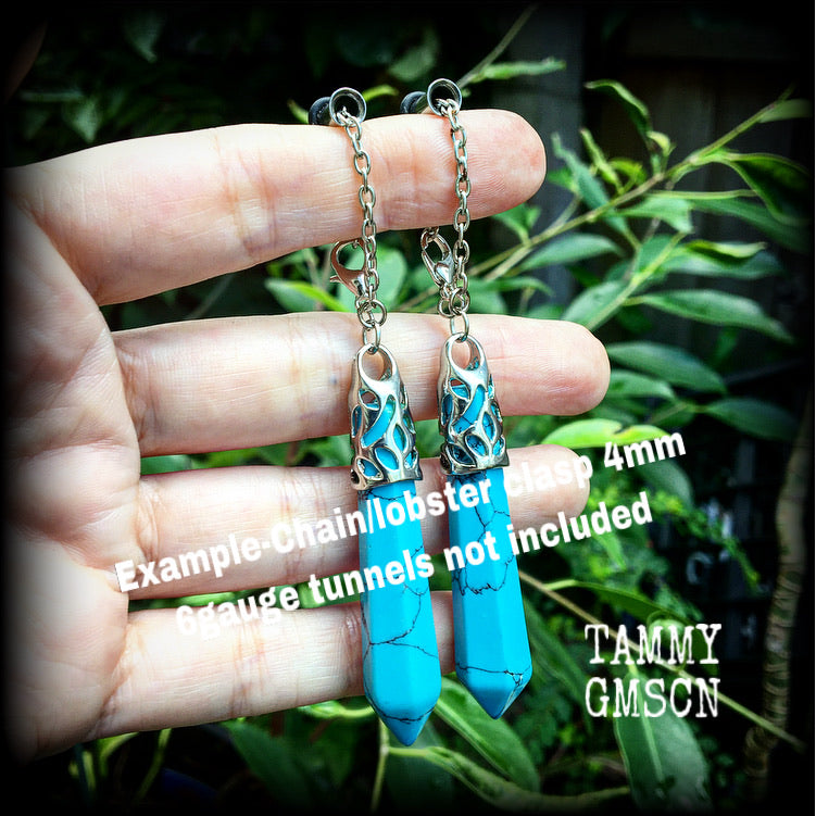 Turquoise earrings-Gemstone earrings