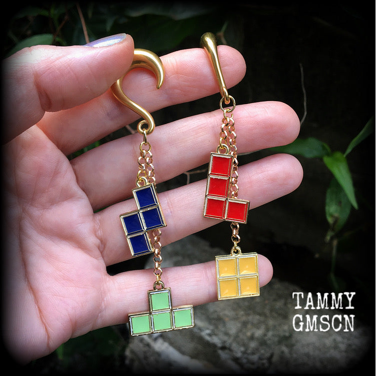 Tetris earrings-Ear hangers