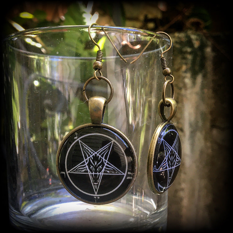 Baphomet earrings-Occult jewelry