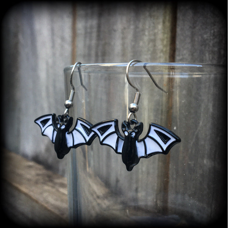 Spooky cute black bat earrings Bat earrings Nosferatu earrings Halloween earrings Halloween jewellery Gothic jewellery