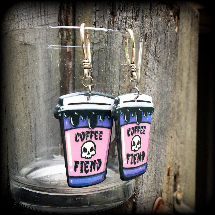 Coffee fiend earrings-Ear hangers