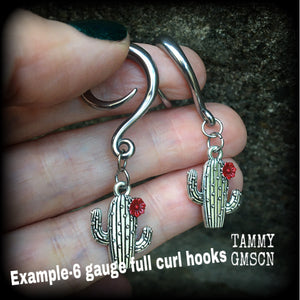 Cactus gauged earrings