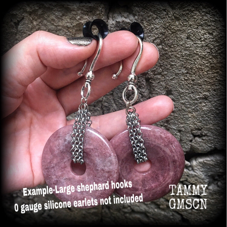 Purple red aventurine earrings-Ear hangers