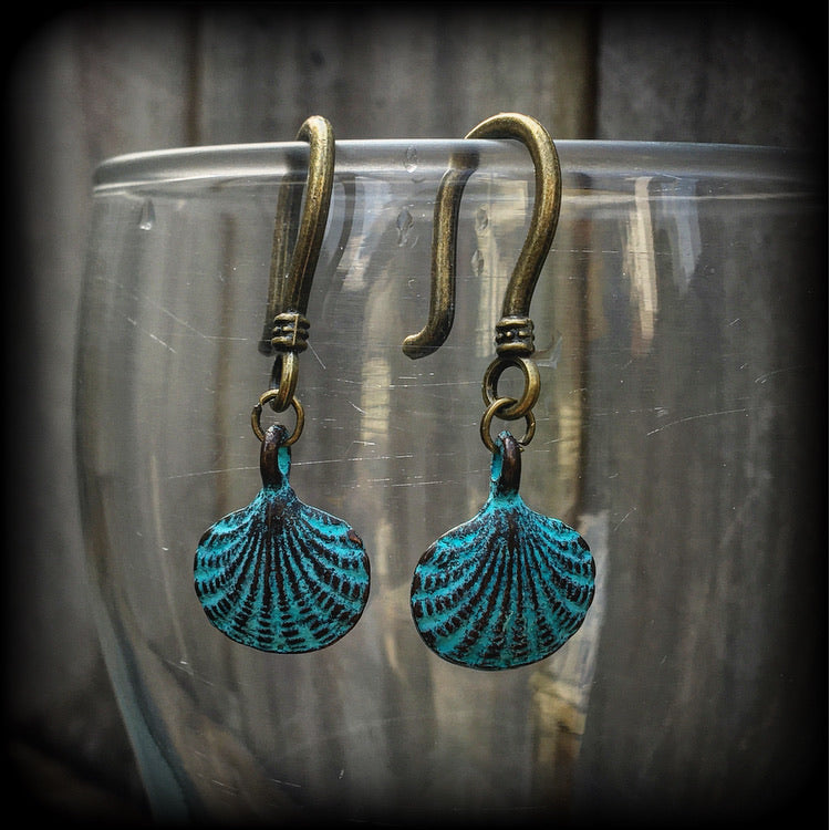 Shell earrings-Patina earrings