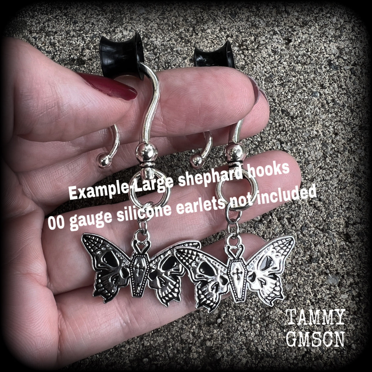 Skull moth earrings-Coffin moth earrings