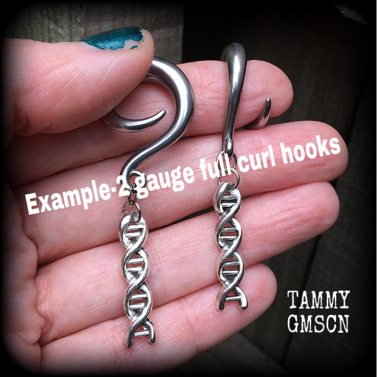 DNA earrings DNA strand earrings Science teacher earrings Science teacher gifts Genetics DNA helix Pierced ears Stretched ears Stretched lobes Nerd earrings Lab geek Doctors Nurses Scientists 4mm 6mm 8mm 10mm 12mm 14mm 16mm 19mm 22mm 25mm 28mm 30mm 