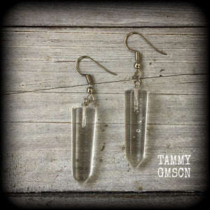 Clear quartz earrings-Gemstone earrings