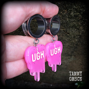 Melting heart tunnel earrings-UGH earrings