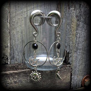 Sun and moon esoteric earrings