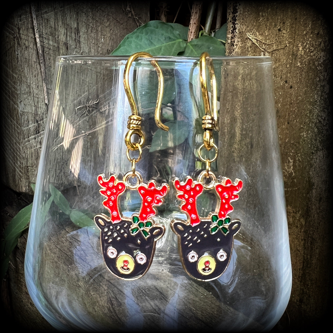 Reindeer earrings-Christmas earrings