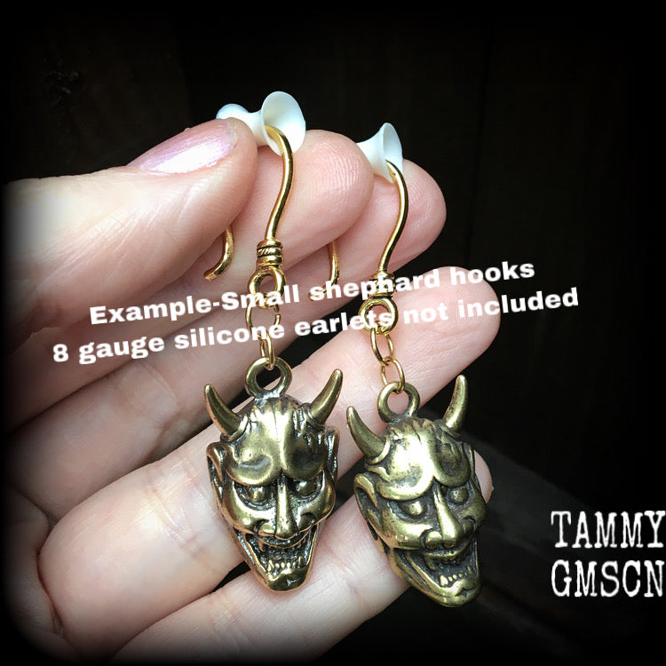 Hannya mask earrings-Ear hangers