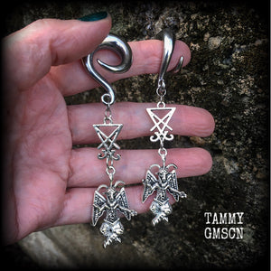 Baphomet and Sigil of Lucifer ear weights