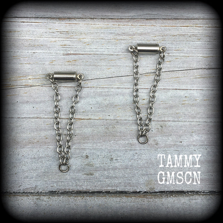 DIY Magnetic clasp and chain for tunnel dangles 4 gauge 5mm