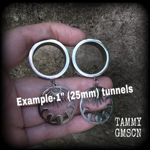 Moon phase tunnel earrings