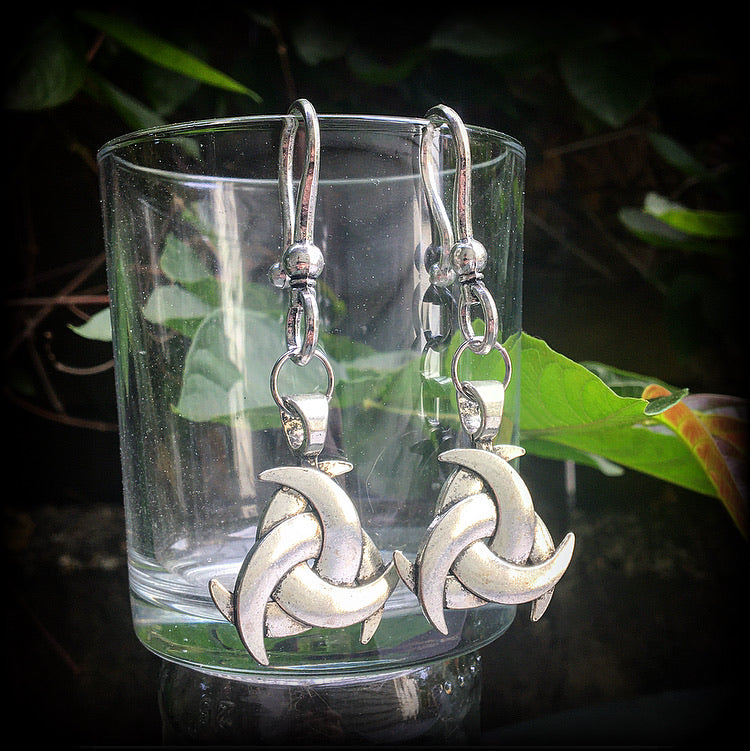 Odins horn earrings-Ear hangers