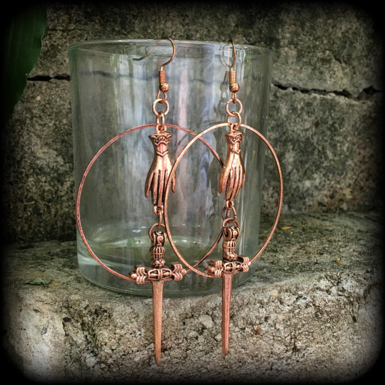 Tarot earrings-Ace of swords earrings