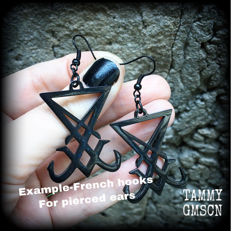 Sigil of Lucifer earrings-Occult jewelry