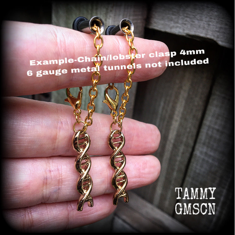 DNA strand earrings-Tunnel dangles