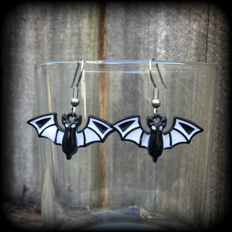 Spooky cute black bat earrings Bat earrings Nosferatu earrings Halloween earrings Halloween jewellery Gothic jewellery