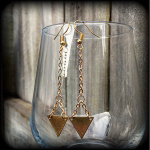 Triangle earrings-Geometric earrings