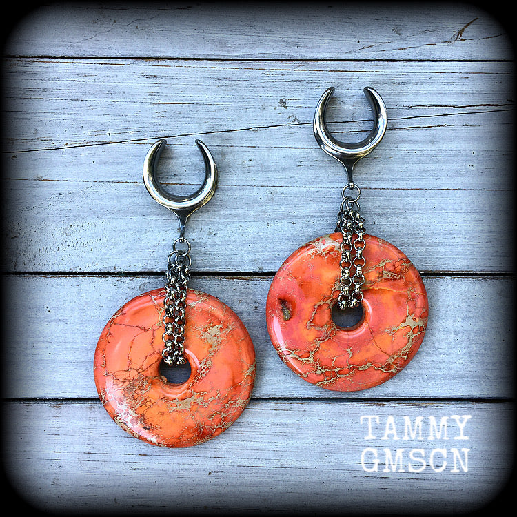 Ocean jasper ear weights