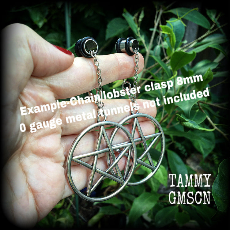 Pentagram earrings-Tunnel dangles