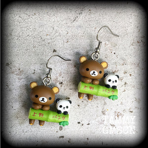 Rilakkuma bear earrings